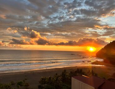Sunset at Jaco Beach, Costa Rica, along the Pacific coast